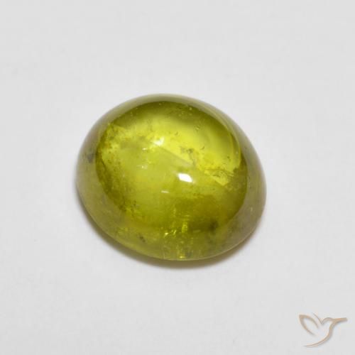 esfena Verde bosque cálido natural de 1.98 ct, Ovalada, Transparente