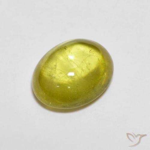 esfena Pineapple yellow natural de 2.21 ct, Ovalada, Transparente