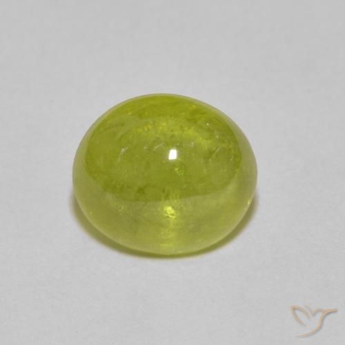 esfena Amarillo limón natural de 2.49 ct, Ovalada, Transparente