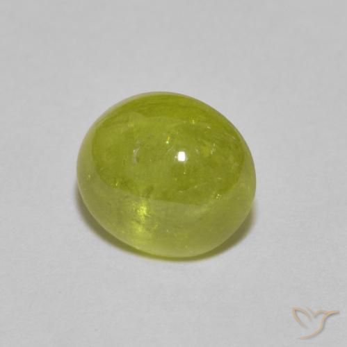 esfena Amarillo limón natural de 2.49 ct, Ovalada, Transparente
