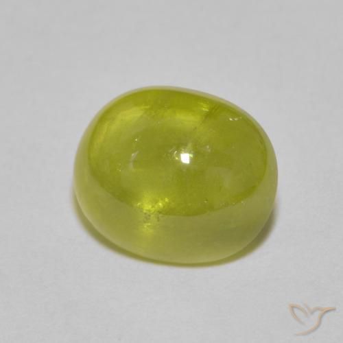 esfena Amarillo limón natural de 3.23 ct, Ovalada, Transparente