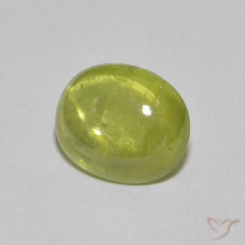 esfena Amarillo medio natural de 2.27 ct, Ovalada, Transparente
