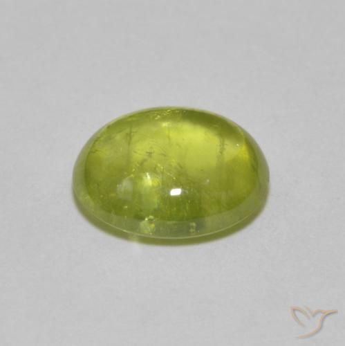 esfena Amarillo medio natural de 2.27 ct, Ovalada, Transparente