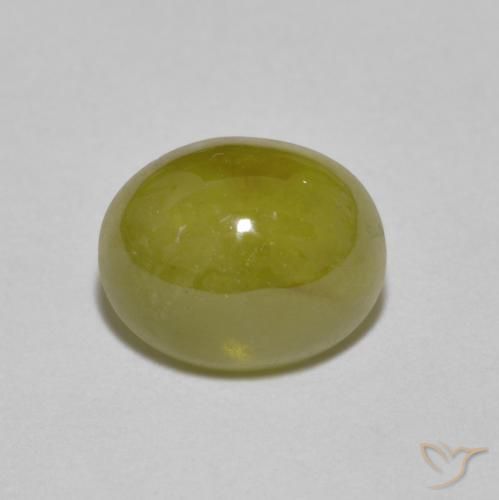 2.89ct Natural Verde amarillento esfena, Ovalada, Translúcido