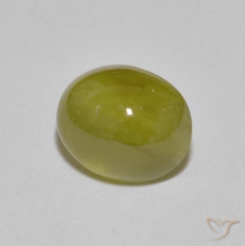 esfena Verde amarillento natural de 2.89 ct, Ovalada, Translúcido