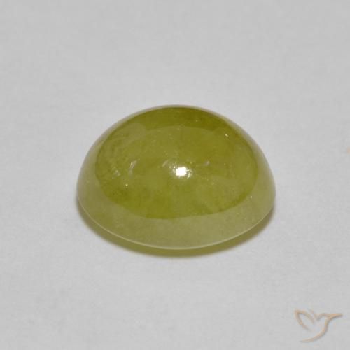 esfena Verde amarillento natural de 2.89 ct, Ovalada, Translúcido