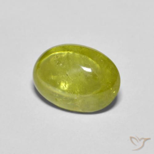 esfena Verde terroso cálido natural de 2.06 ct, Ovalada, Transparente