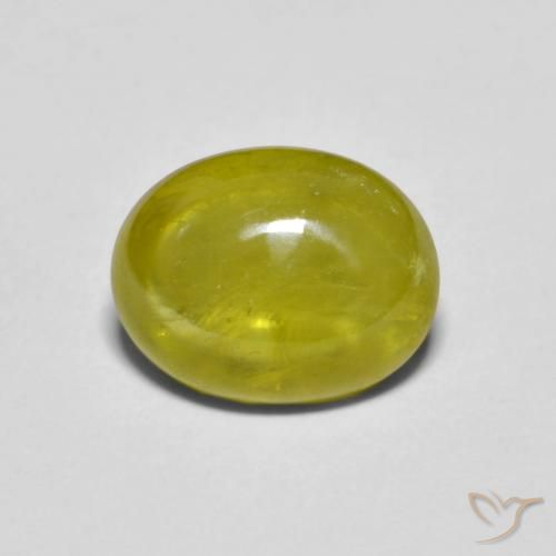 2.34ct Natural Verde bosque cálido esfena, Ovalada, Transparente