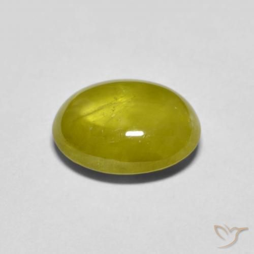 esfena Verde bosque cálido natural de 2.34 ct, Ovalada, Transparente