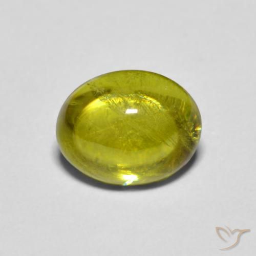 1.63ct Natural Verde amarillento esfena, Ovalada, Transparente