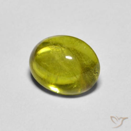 esfena Verde amarillento natural de 1.63 ct, Ovalada, Transparente