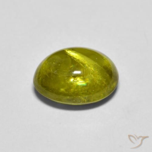 esfena Verde amarillento natural de 1.63 ct, Ovalada, Transparente