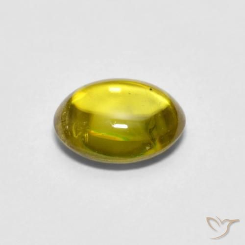 esfena Amarillo claro medio natural de 1.04 ct, Ovalada, Transparente