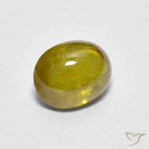 esfena Amarillo púrpura natural de 1.13 ct, Ovalada, Transparente