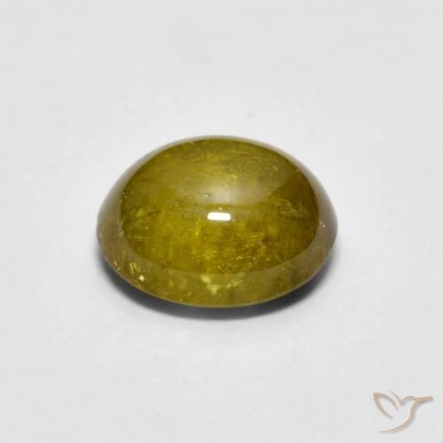 esfena Amarillo púrpura natural de 1.13 ct, Ovalada, Transparente