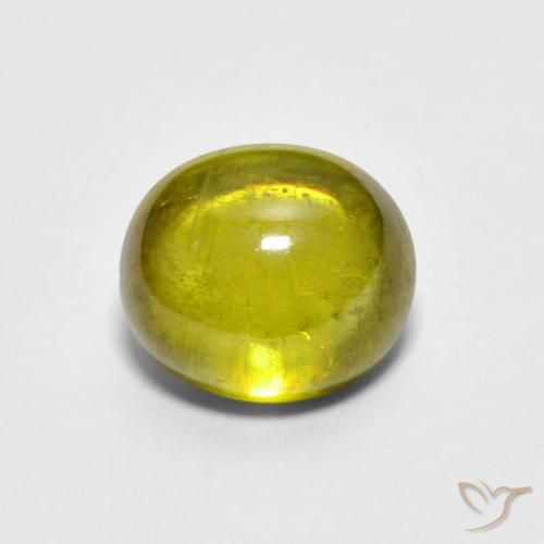 1.57ct Natural Verde cálido esfena, Ovalada, Transparente