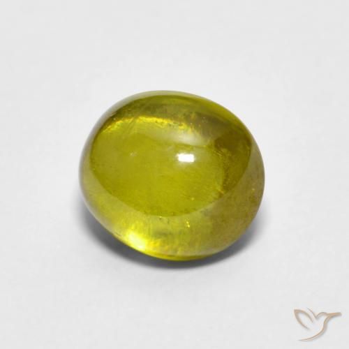 esfena Verde cálido natural de 1.57 ct, Ovalada, Transparente