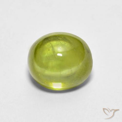 esfena Verde Oliva natural de 2.14 ct, Ovalada, Transparente