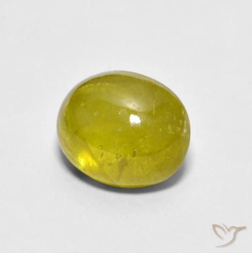 esfena Dorado amarillento natural de 2.76 ct, Ovalada, Transparente