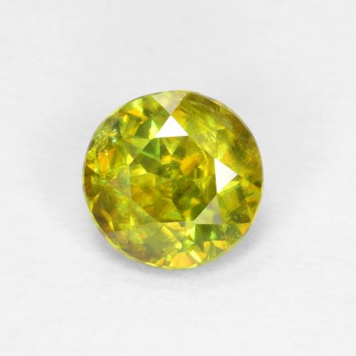 Esfena Verde medio natural de 0.39 ct, Corte Redondo, VS