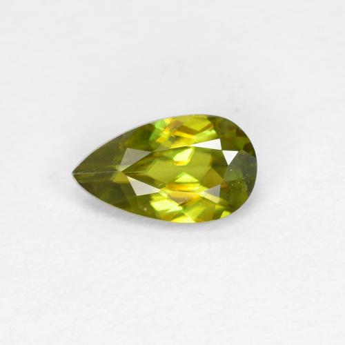 Esfena verde natural de 0,39 ct, en forma de pera, VS