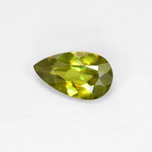 Esfena verde natural de 0,39 ct, en forma de pera, VS