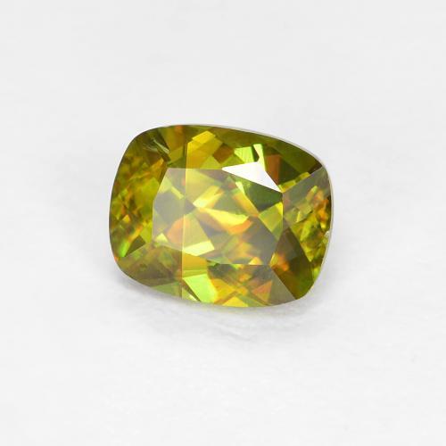 Esfena verde natural de 0,45 ct, corte cojín, VS