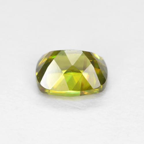 Esfena verde natural de 0,45 ct, corte cojín, VS