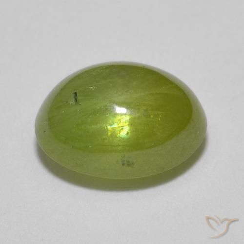 esfena Verde Oliva natural de 1.54 ct, Ovalada, Translúcido