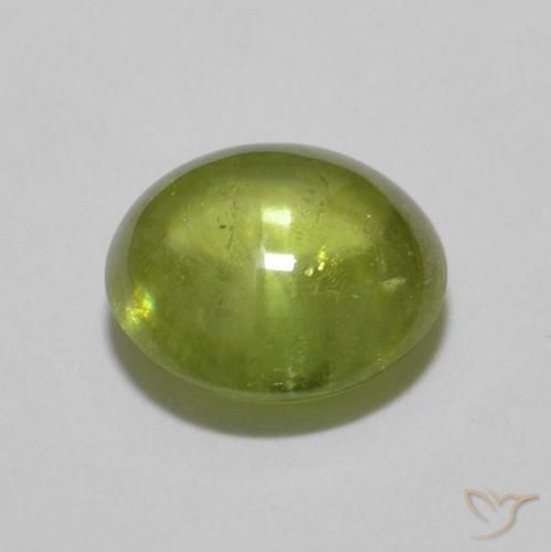 esfena Verde Oliva natural de 1.15 ct, Ovalada, Transparente