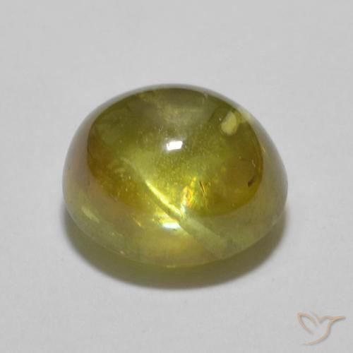 esfena Verde bosque cálido natural de 1.69 ct, Ovalada, Transparente