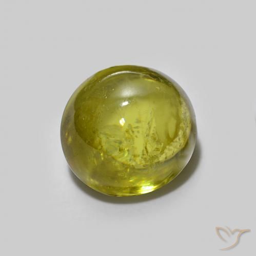 esfena Verde amarillento natural de 2.07 ct, Ovalada, Transparente