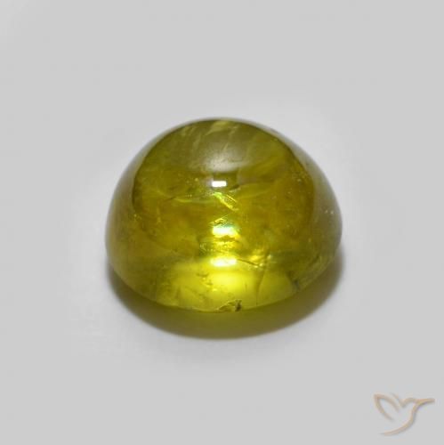 esfena Verde amarillento natural de 2.07 ct, Ovalada, Transparente
