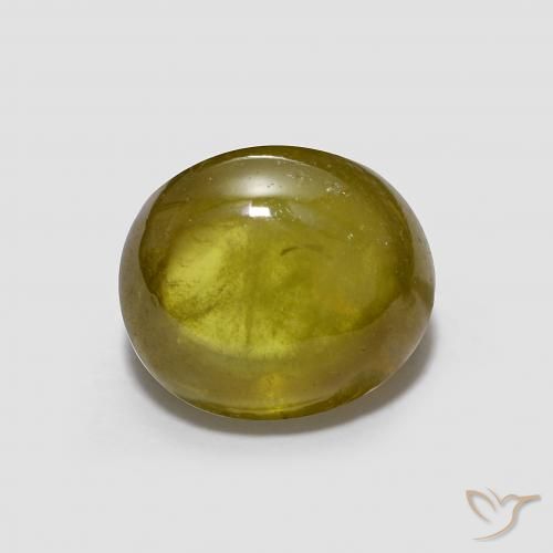 2.08ct Natural Verde amarillento esfena, Ovalada, Transparente