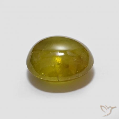 esfena Verde amarillento natural de 2.08 ct, Ovalada, Transparente