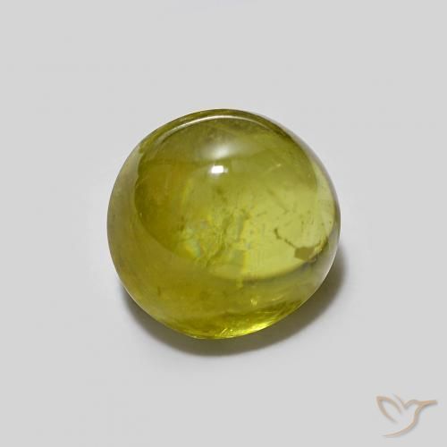 esfena Verde amarillento natural de 1.94 ct, Ovalada, Transparente