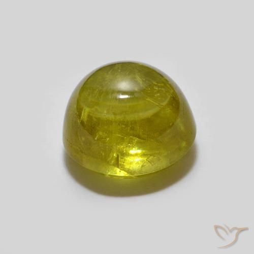 esfena Verde amarillento natural de 1.94 ct, Ovalada, Transparente