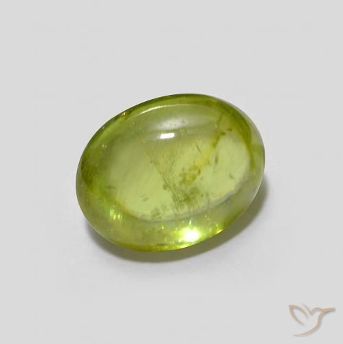 esfena Verde Oliva natural de 1.76 ct, Ovalada, Transparente
