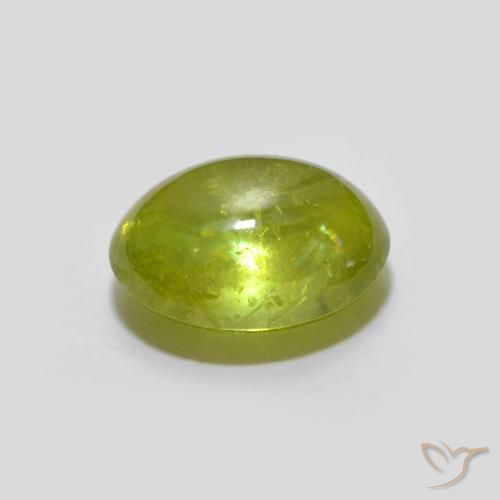 esfena Verde Oliva natural de 1.76 ct, Ovalada, Transparente