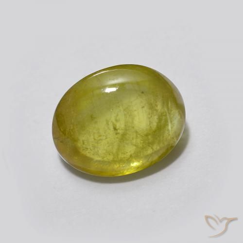 esfena Verde cálido natural de 1.94 ct, Ovalada, Transparente