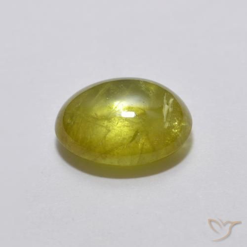 esfena Verde cálido natural de 1.94 ct, Ovalada, Transparente