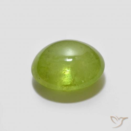 esfena Verde medio natural de 1.72 ct, Ovalada, Translúcido