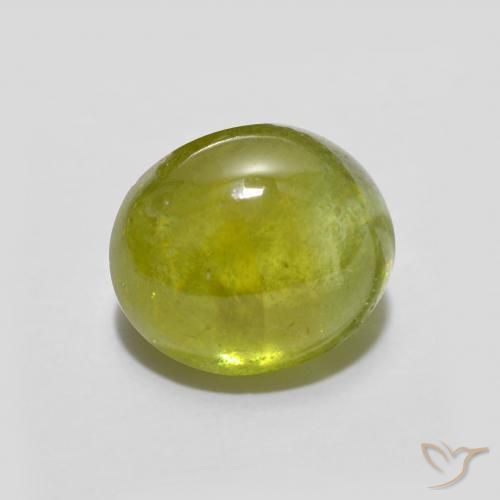 esfena Amarillo medio natural de 2.41 ct, Ovalada, Transparente
