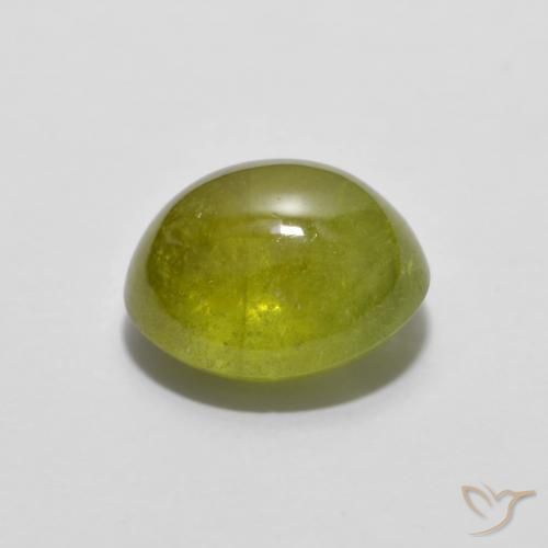 esfena Amarillo medio natural de 2.41 ct, Ovalada, Transparente