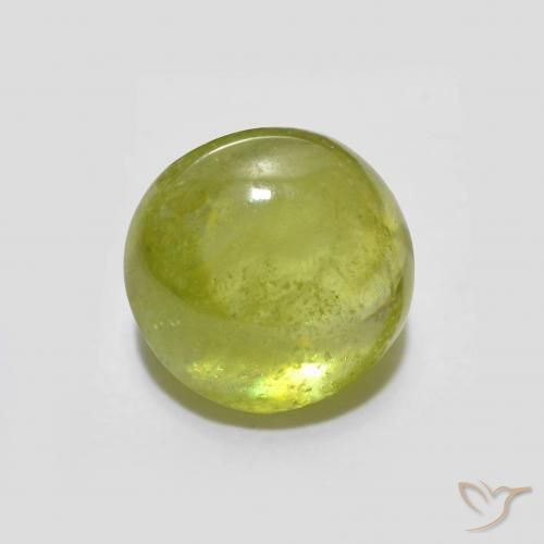 esfena Amarillo medio natural de 2.14 ct, Ovalada, Transparente