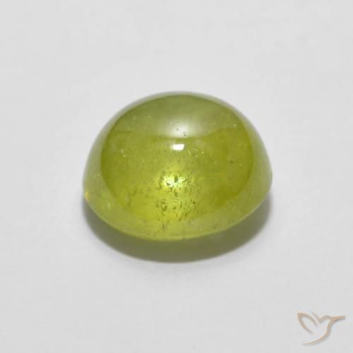 esfena Amarillo medio natural de 2.14 ct, Ovalada, Transparente