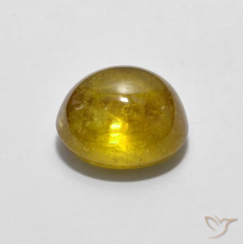 esfena Dorado terroso natural de 2.61 ct, Ovalada, Transparente