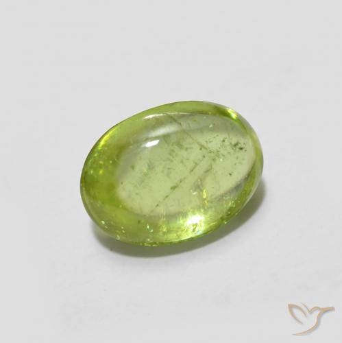 esfena Verde claro natural de 1.26 ct, Ovalada, Transparente
