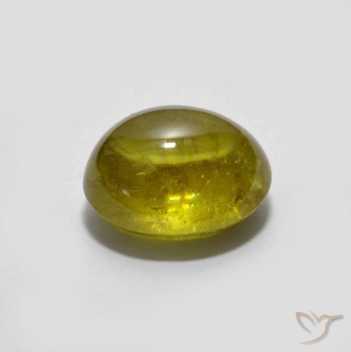 esfena Dorado terroso natural de 1.40 ct, Ovalada, Transparente