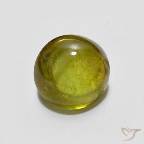 esfena Amarillo verdoso natural de 1.86 ct, Ovalada, Transparente